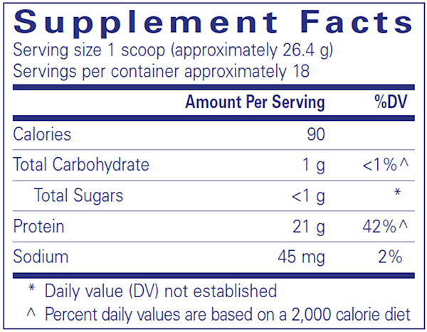 WheyBasics (Pure Encapsulations) supplement facts