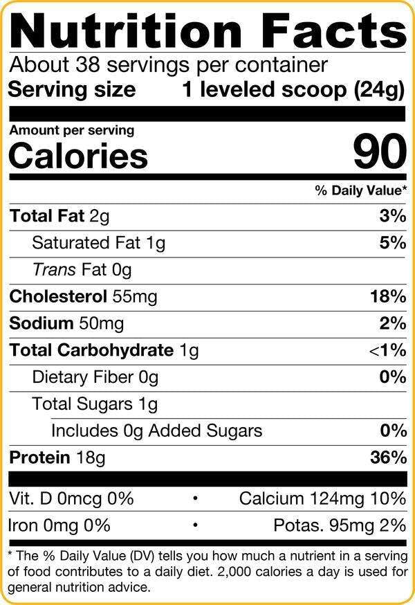 Whey Protein unflavored Jarrow Formulas nutrition facts
