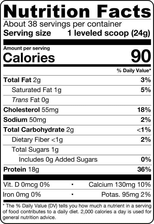 Whey Protein vanilla Jarrow Formulas nutrition facts