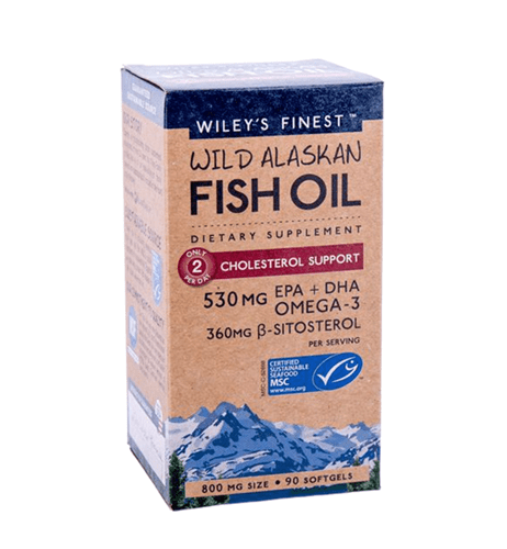 Wild Alaskan Fish Oil Cholesterol Support (Wiley's Finest) Front