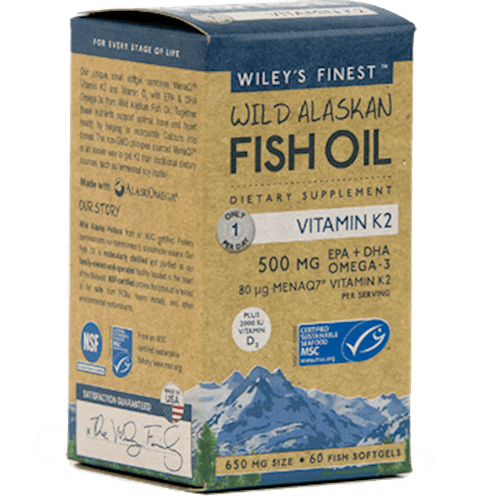 Wild Alaskan Fish Oil Vitamin K2 (Wiley's Finest) Front