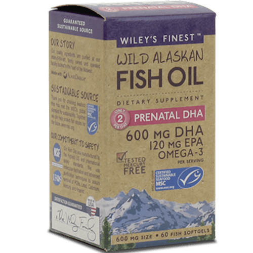 Wild Alaskan Prenatal DHA 60ct (Wiley's Finest) Front