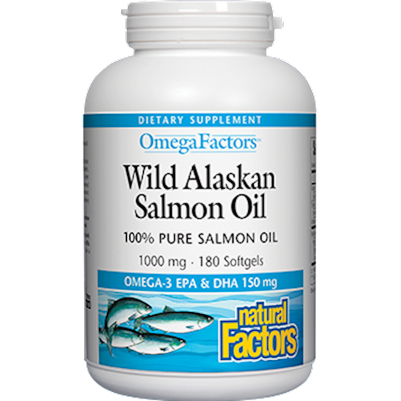 Wild Alaskan Salmon Oil 1000 mg (Natural Factors) Front