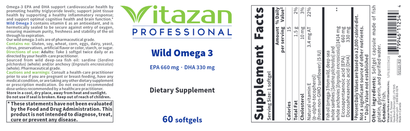 Wild Omega 3 (Vitazan Pro) Label
