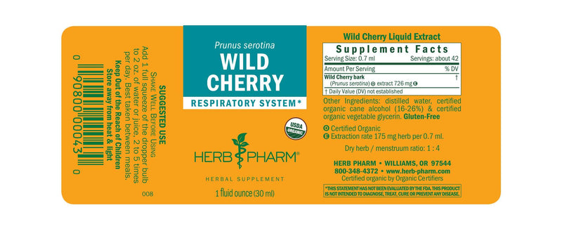 Wild Cherry label Herb Pharm