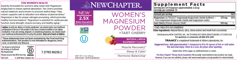 Women's Magnesium Powder 35ct (New Chapter) Label