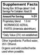 wormwood (artemesia) (energique) supplement facts