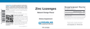 zinc lozenges douglas labs label