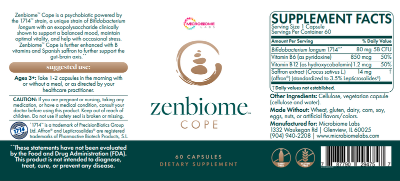COMING SOON! ZenBiome Cope - Microbiome Labs Label