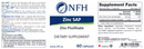zinc sap (nfh nutritional fundamentals) label