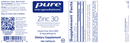 zinc 30 pure encapsulations label