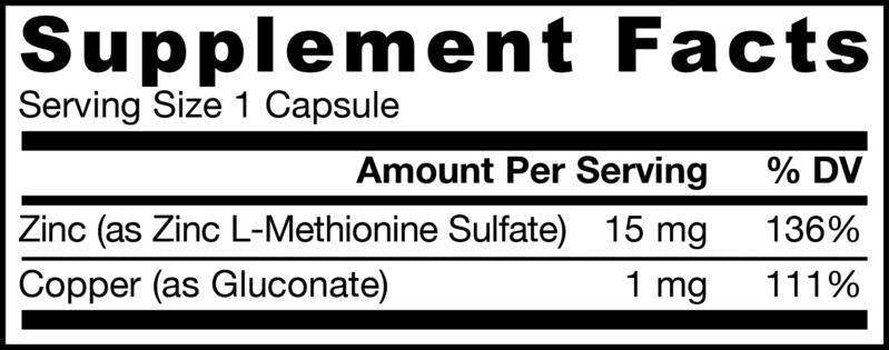 Zinc Balance 15 mg Jarrow Formulas supplement facts