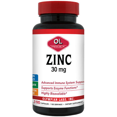 Zinc Capsules 30 mg Olympian Labs