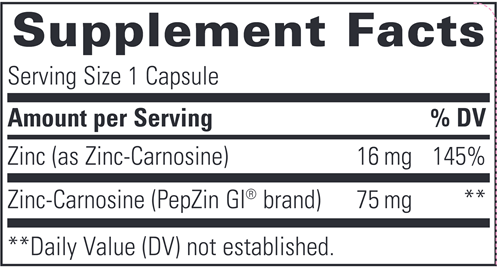 Zinc Carnosine (Integrative Therapeutics) supplement facts