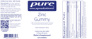 zinc gummy pure encapsulations label