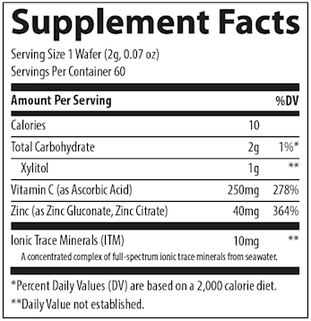 Zinc + Vitamin C Chews Trace Minerals Research supplement facts