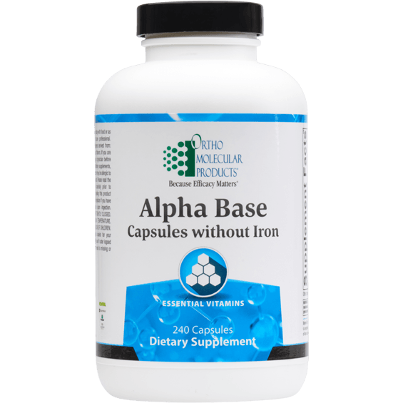 alpha base capsules without iron | ortho molecular products