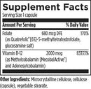 ultra b12-folate designs for health supplement facts