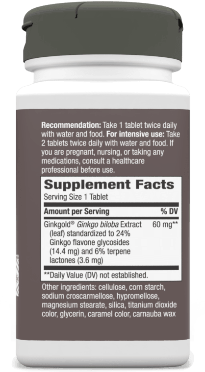 Ginkgold 150 tabs (Nature's Way) supplement facts