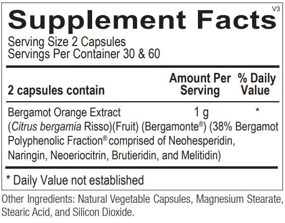 bergamot bpf ortho molecular products | supplement facts