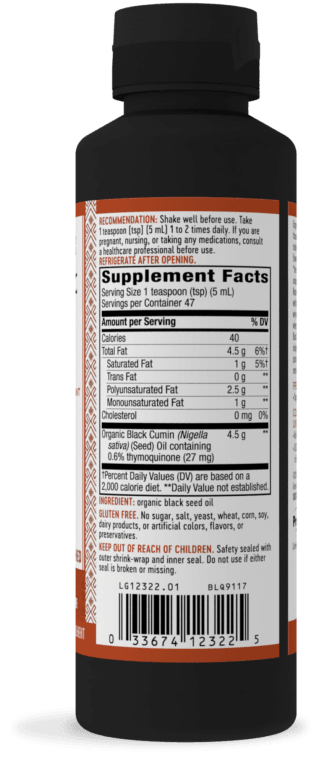 Black Seed Oil 8 oz (Nature's Way) Supplement facts