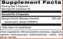 Brain Fog Support (Doctor Alex Supplements) Supplement Facts