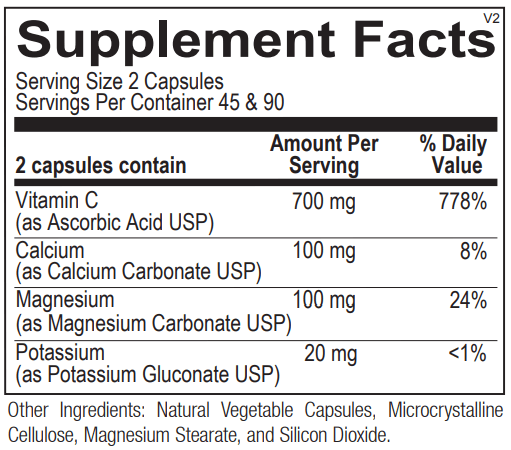 buffered c capsules ortho molecular supplement facts