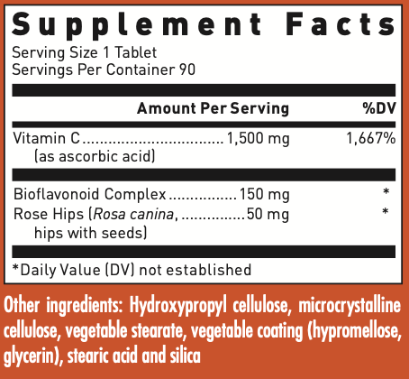 Buffered Vitamin C Tablets 1500mg (Doctor Alex Supplements)