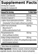 brain vitale designs for health supplement facts