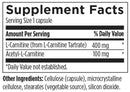 carnitine synergy designs for health supplement facts