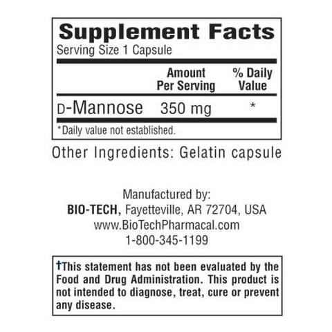 d-Mannose (Bio-Tech Pharmacal) Supplement Facts
