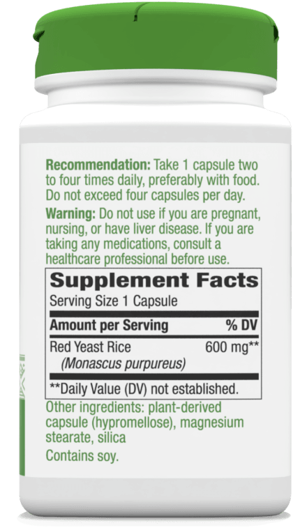 Red Yeast Rice Veg Caps (Nature's Way) Supplement Facts