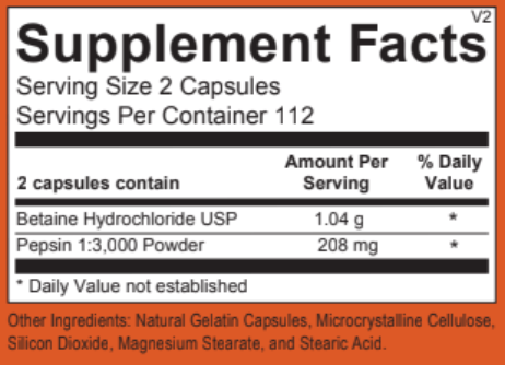 DigestStart - Betaine HCl and Pepsin (Doctor Alex Supplements)
