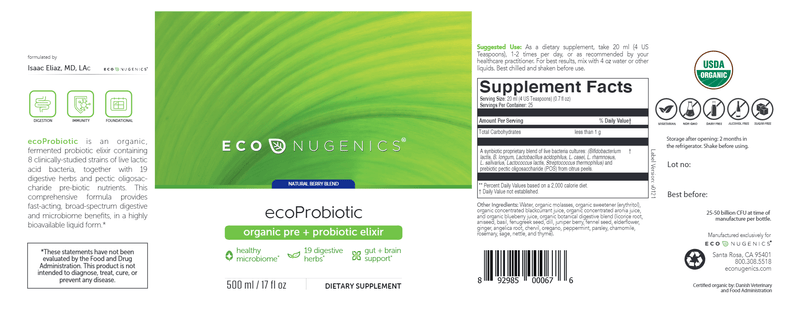 ecoProbiotic (EcoNugenics) Label