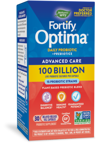 Fortify Optima Daily Probiotic 100 Billion 30 veg capsules [REFRIGERATED] (Nature's Way)