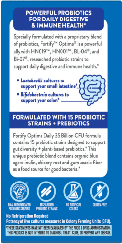 Fortify Optima Daily Probiotic 35 Billion 30 veg capsules (Nature's Way) side