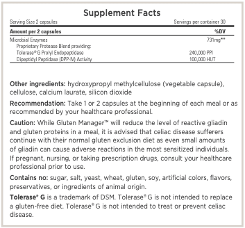 Gluten Manager Integrative Therapeutics Supplement