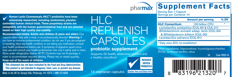 HLC replenish (Pharmax) Label