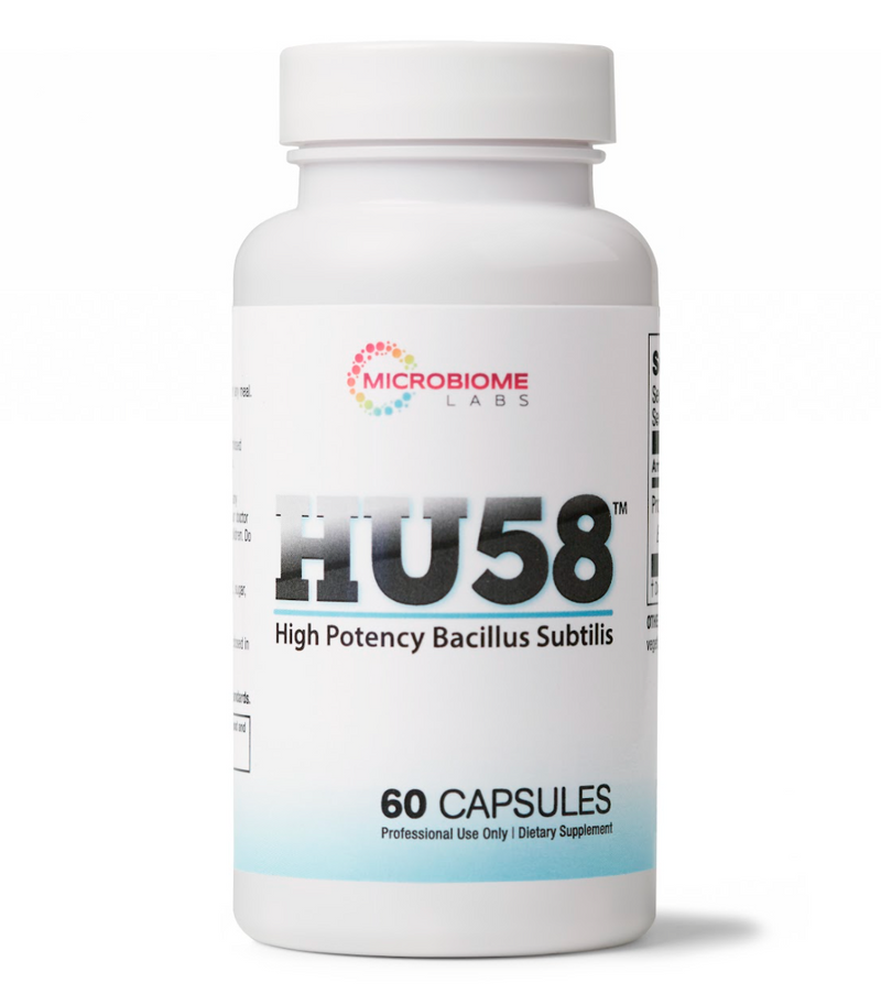 HU58 - High Potency Bacillus subtilis Probiotic by Microbiome Labs Front