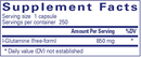 l-glutamine 850 mg pure encapsulations supplement facts