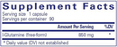 l-glutamine 850 mg pure encapsulations supplement facts