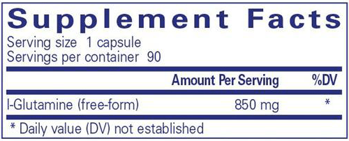 l-Glutamine 850 mg (Pure Encapsulations) 90ct supplement facts