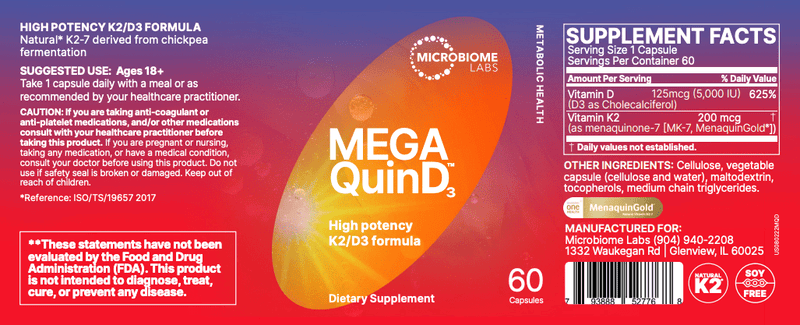 MegaQuinD3 - High Potency K2/D3 Formula