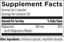 magnesium malate designs for health supplement facts