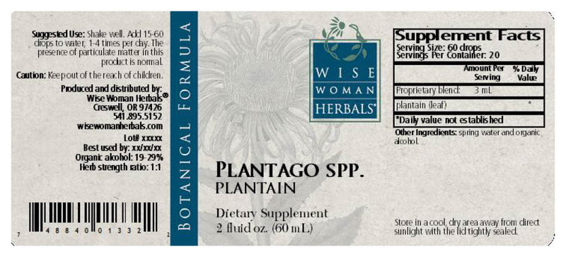 Plantago plantain 2 oz Wise Woman Herbals products