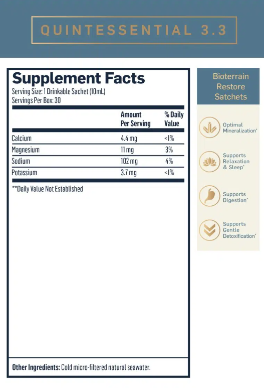 Quintessential 3.3 supplement facts