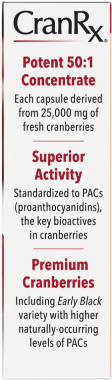 CranRx BioActive Cranberry 30 Veg Capsules (Nature's Way) Label