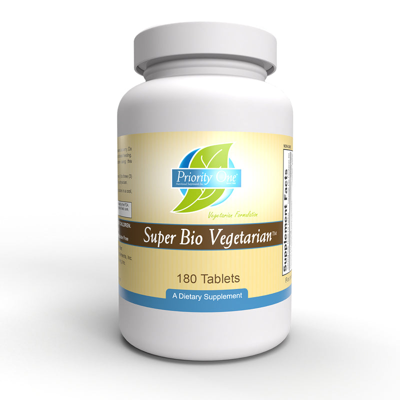 Super Bio Vegetarian (Priority One Vitamins) 180ct Front