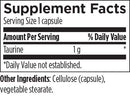 taurine designs for health supplement facts