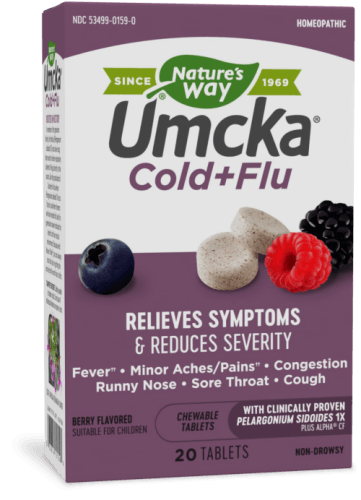 Umcka Cold & Flu Berry Chewable 20 chew tabs (Nature's Way)